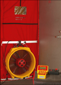 Blower door testing equipment
